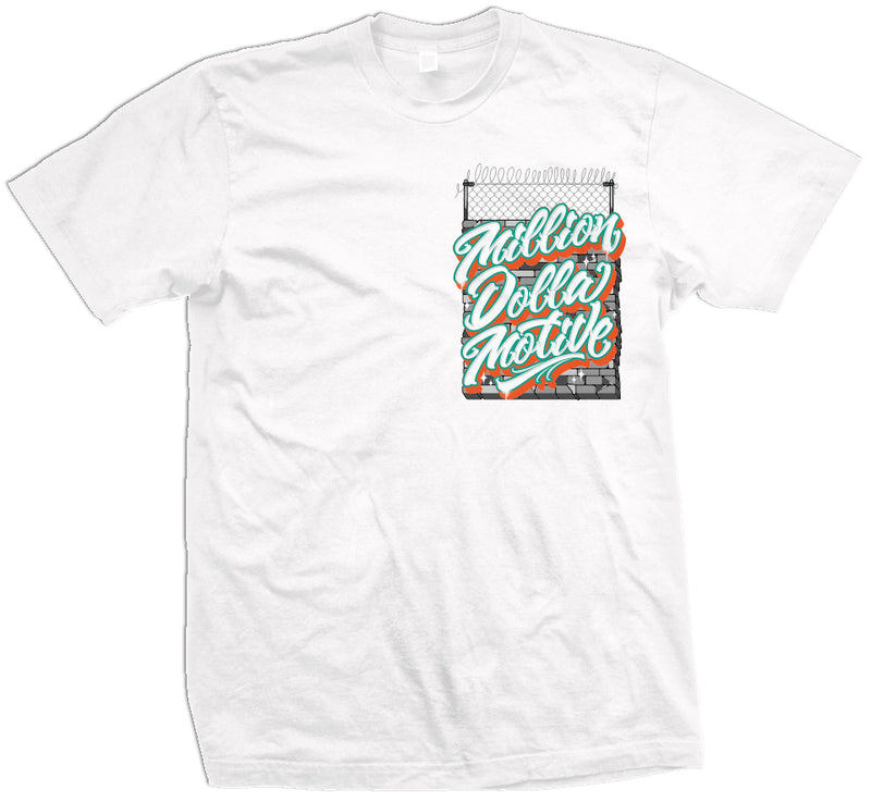 Prison Wall by Eksen One - White T-Shirt T-Shirt Million Dolla Motive 