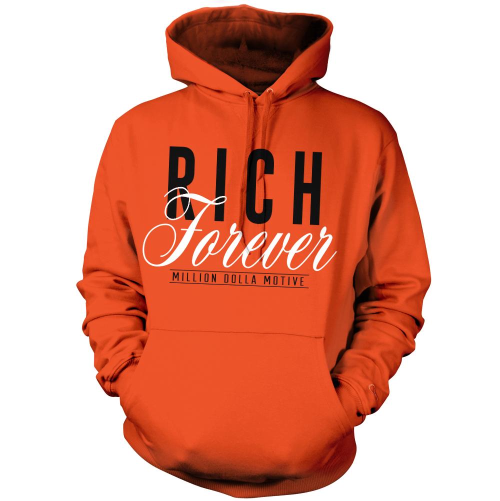Rich Forever - Orange Hoodie Sweatshirt