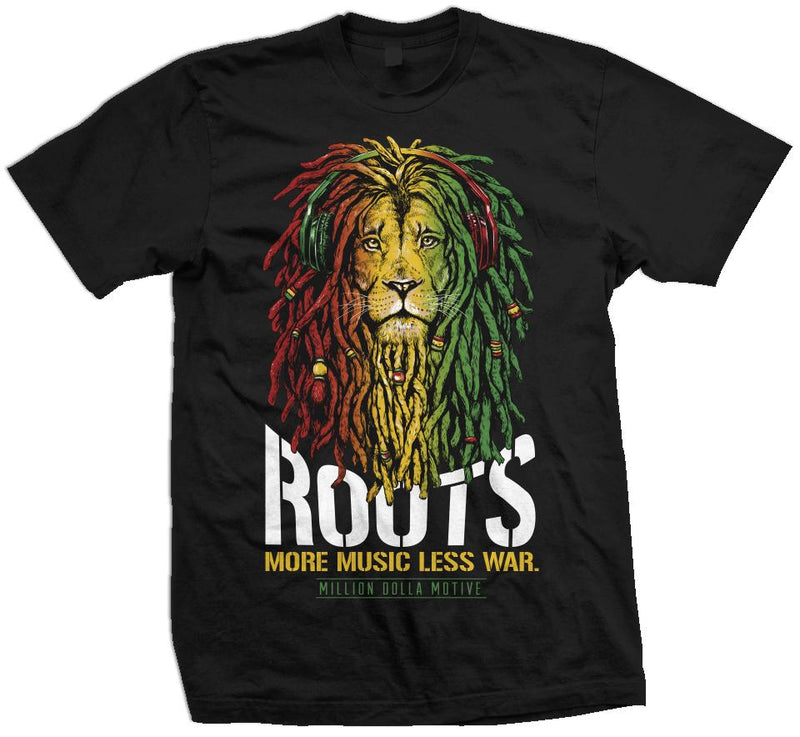 Roots Lion - Black T-Shirt T-Shirt Million Dolla Motive 