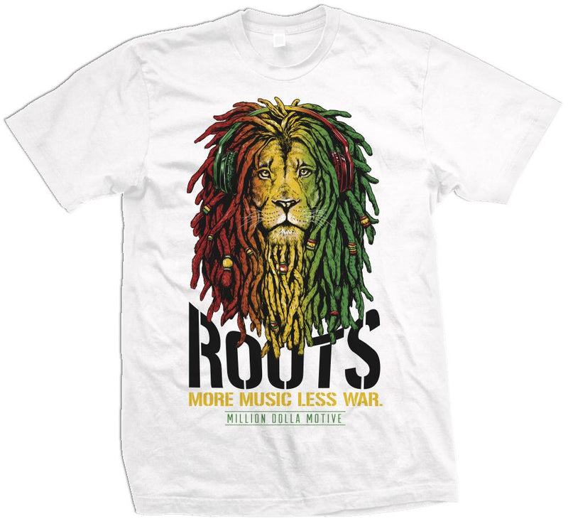 Roots Lion - White T-Shirt T-Shirt Million Dolla Motive 