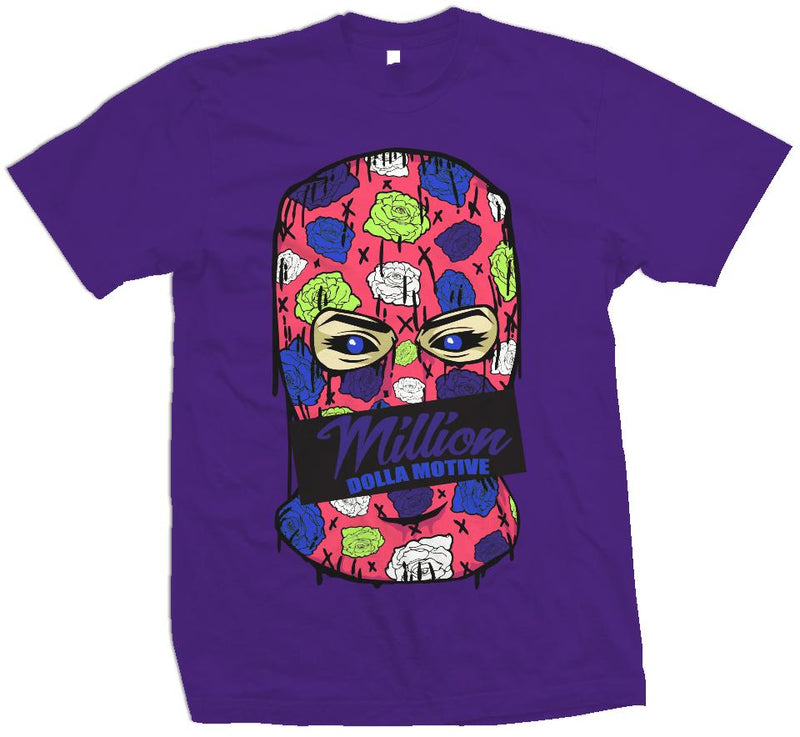 Roses Mask - Purple T-Shirt T-Shirt Million Dolla Motive 
