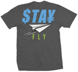 Stay Fly Paper Plane - Dark Grey T-Shirt