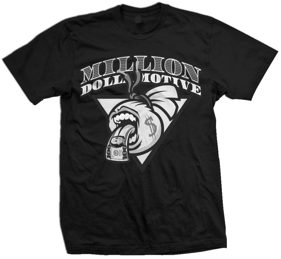 Screaming Mouth Money Bag - Grey on Black T-Shirt