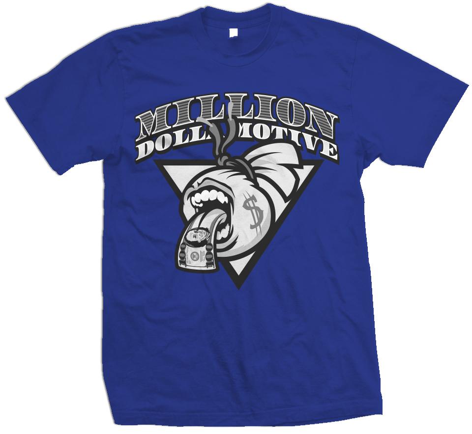 Screaming Mouth Money Bag - Royal Blue T-Shirt