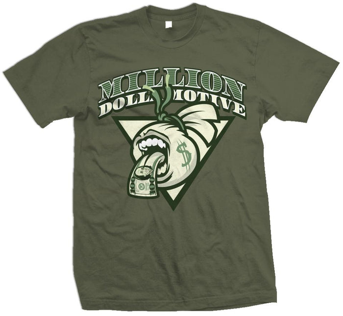 Screaming Mouth Money Bag - Olive T-Shirt