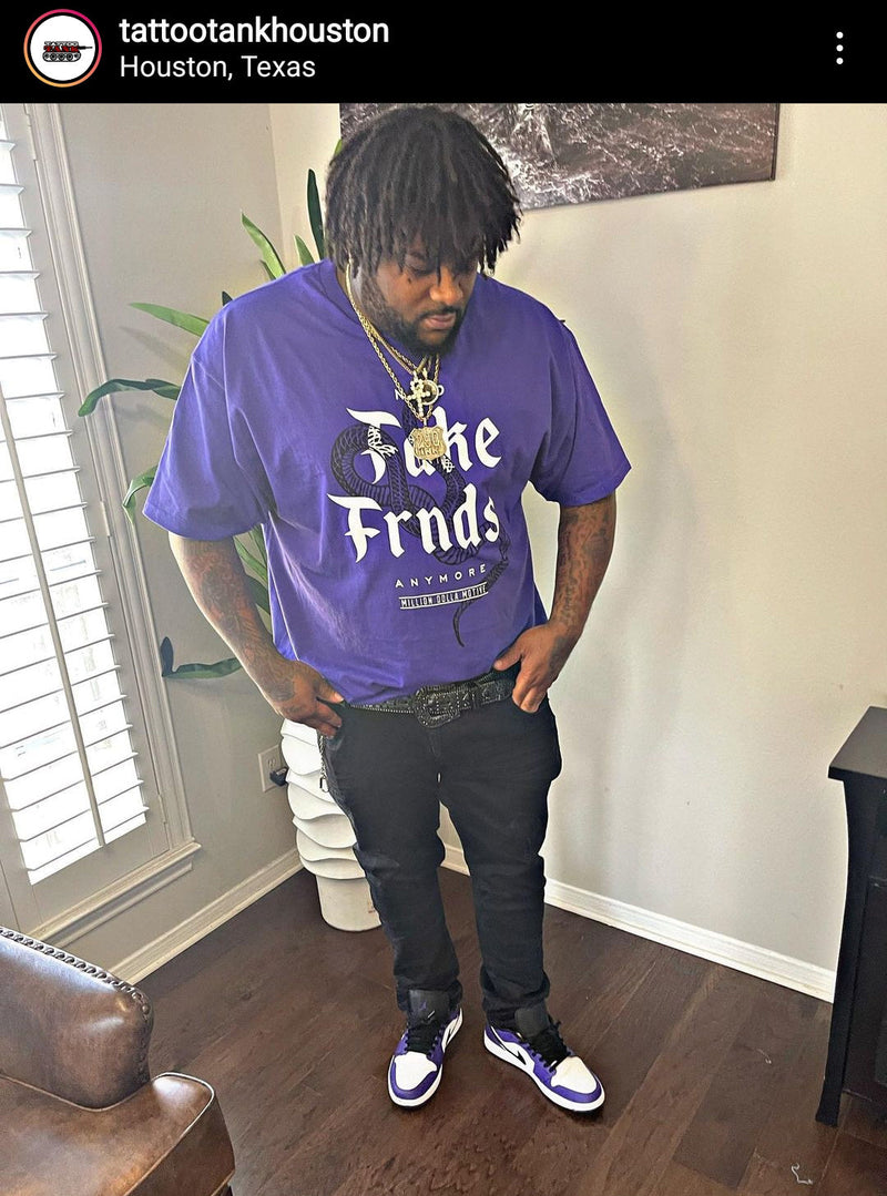 No Fake Friends - Purple T-Shirt T-Shirt Million Dolla Motive 