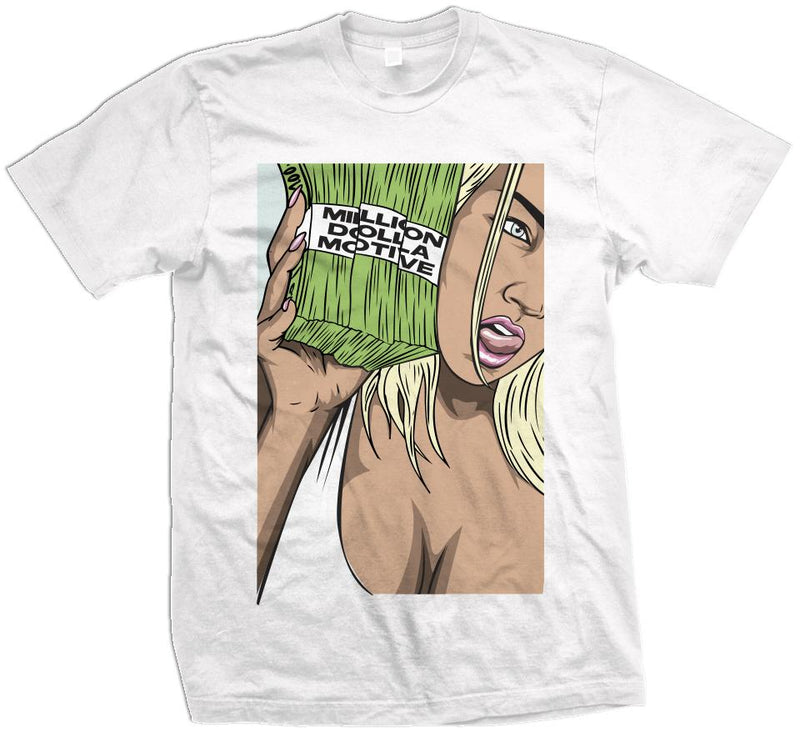She's Talking Money - White T-Shirt T-Shirt Million Dolla Motive 