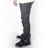 Black with Black Skinny Fit Raw Denim Jeans DL936