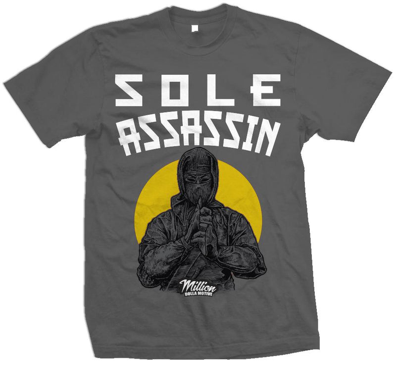 Sole Assassin - Maize Yellow on Dark Grey T-Shirt T-Shirt Million Dolla Motive 