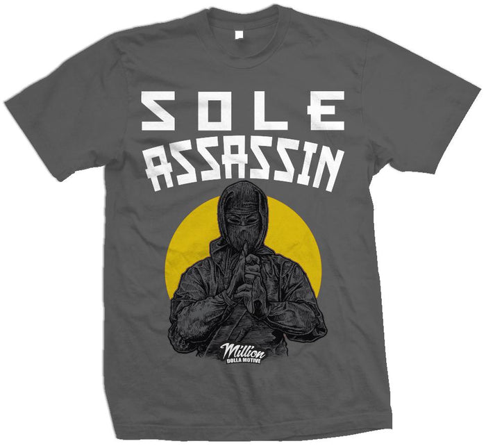 Sole Assassin - Maize Yellow on Dark Grey T-Shirt