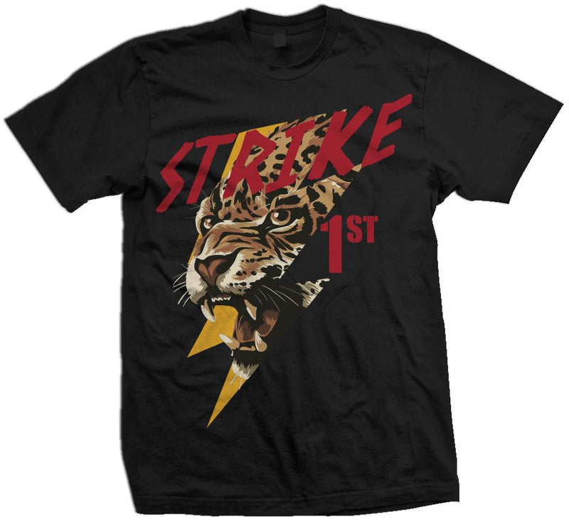 Strike 1st Leopard - Black T-Shirt T-Shirt Million Dolla Motive 