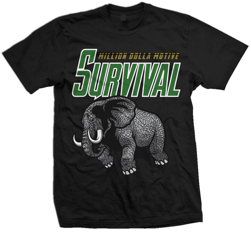 Survival Elephant - Black T-Shirt T-Shirt Million Dolla Motive 