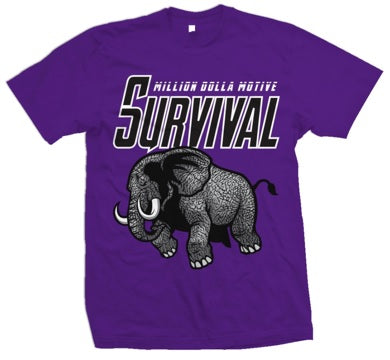 Survival Elephant - Purple T-Shirt T-Shirt Million Dolla Motive 