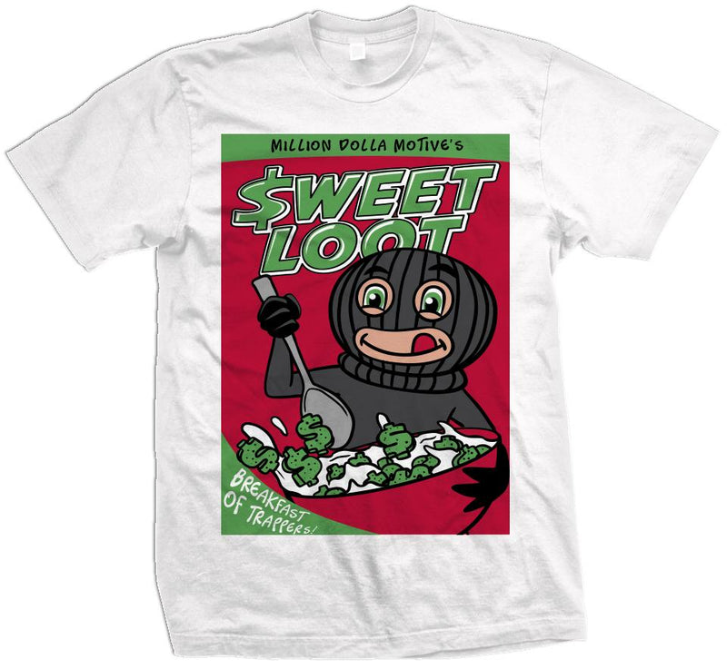 Sweet Loot (Breakfast of Trappers) - White T-Shirt T-Shirt Million Dolla Motive 
