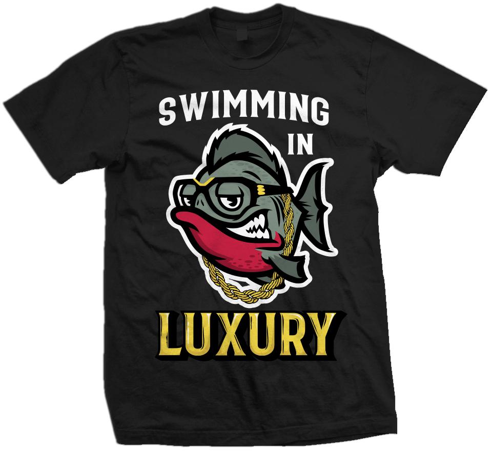 Swimming In Luxury - Black T-Shirt