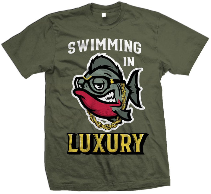 Swimming In Luxury - Olive T-Shirt