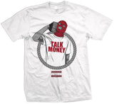 Talk Money Phone - Red on White T-Shirt