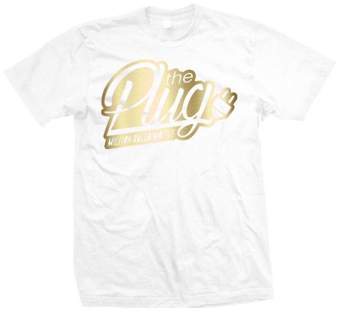 The Plug - Gold on White T-Shirt