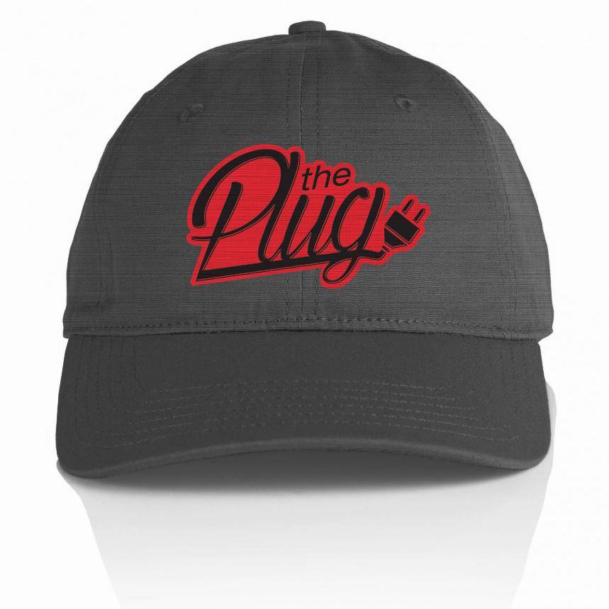 The Plug - Red on Dark Grey Dad Hat
