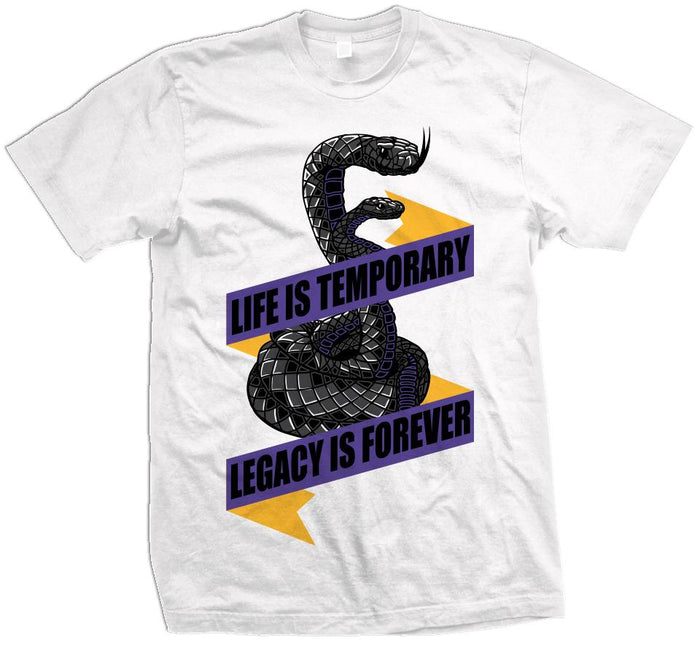 Mambas Legacy Is Forever - Purple/Yellow on White T-Shirt
