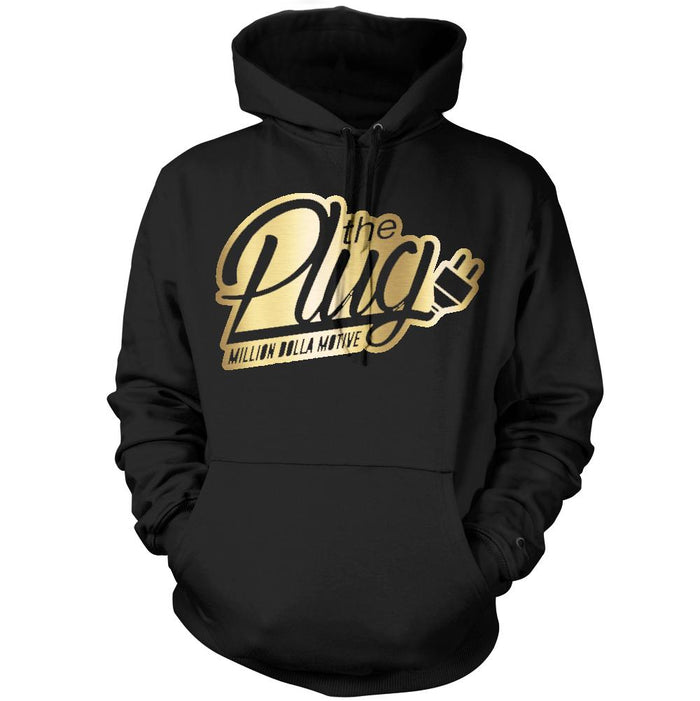 The Plug - Gold Foil on Black Hoodie Sweatshirt - Million Dolla Motive