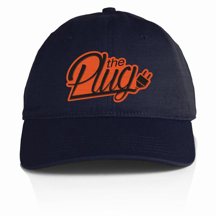 The Plug - Orange on Navy Blue Dad Hat