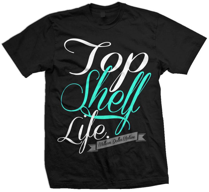 Top Shelf Life - Island Green on Black T-Shirt