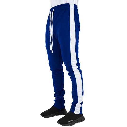 Royal Blue Track Pants with White Stripes