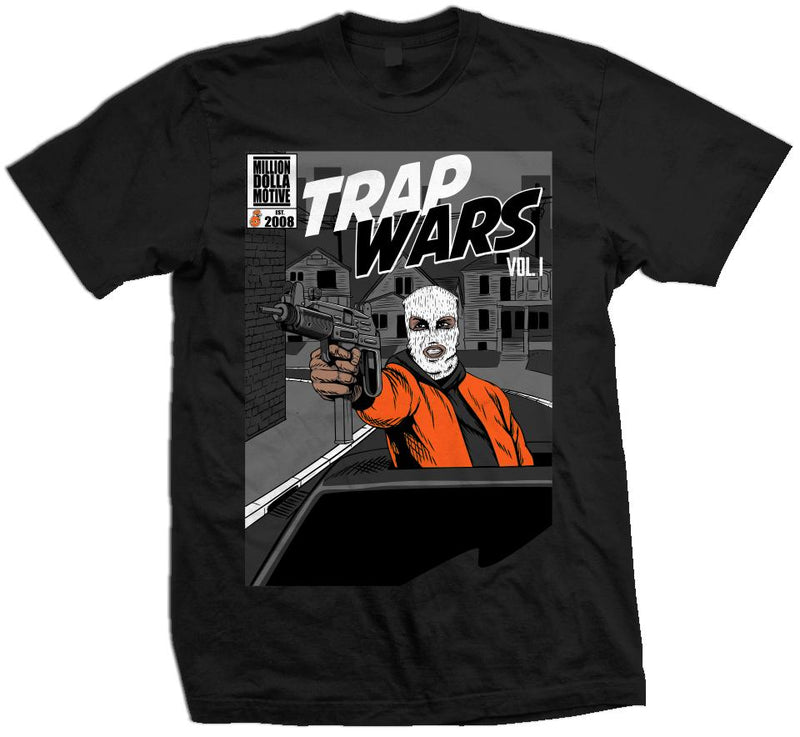 Trap Wars Vol. 1 - Orange on Black T-Shirt T-Shirt Million Dolla Motive 