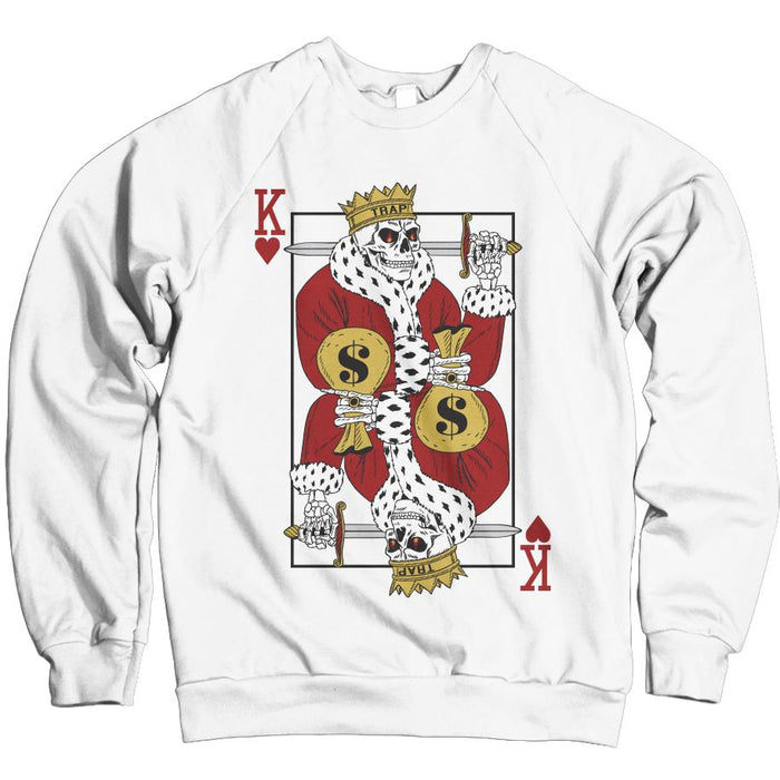 Trap King - White Crewneck Sweatshirt