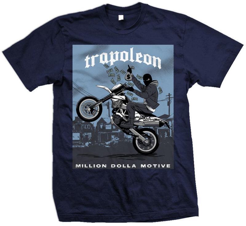 Trapoleon Flint - University Blue on Navy T-Shirt T-Shirt Million Dolla Motive 