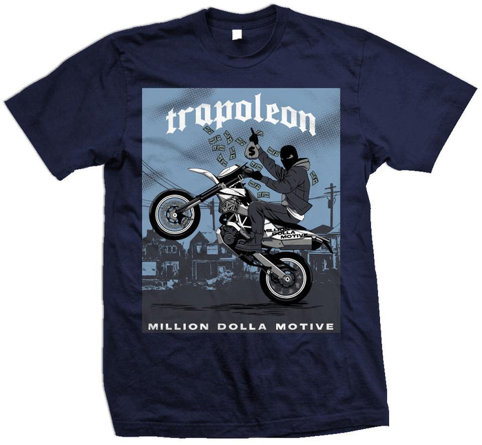 Trapoleon Flint - University Blue on Navy T-Shirt