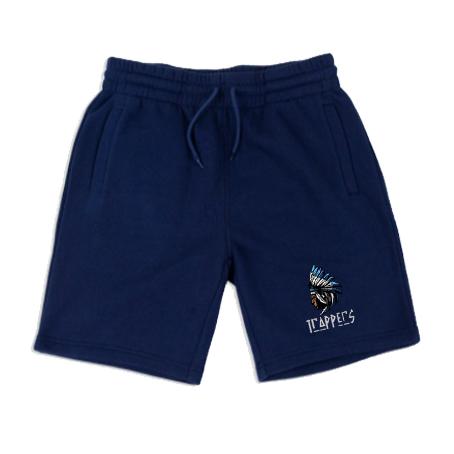 Trappers - Navy Embroidered Fleece Shorts