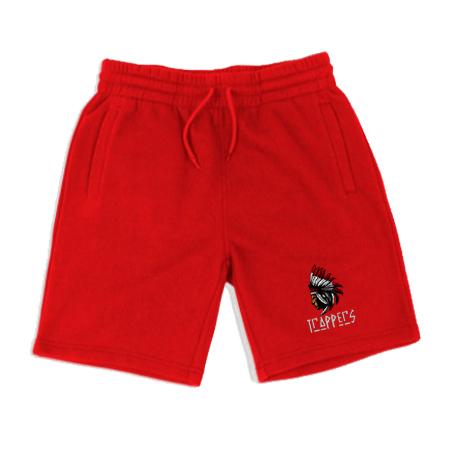 Trappers - Red Embroidered Fleece Shorts