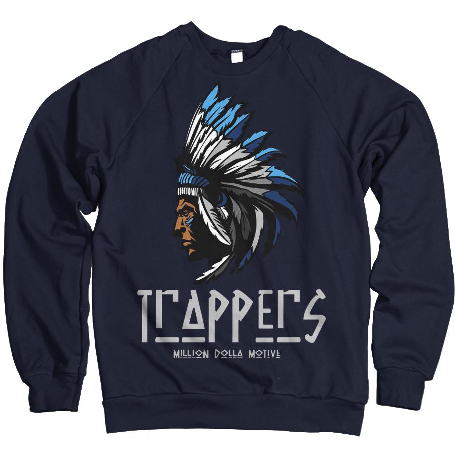 Trappers - Navy Blue Crewneck Sweatshirt - Million Dolla Motive