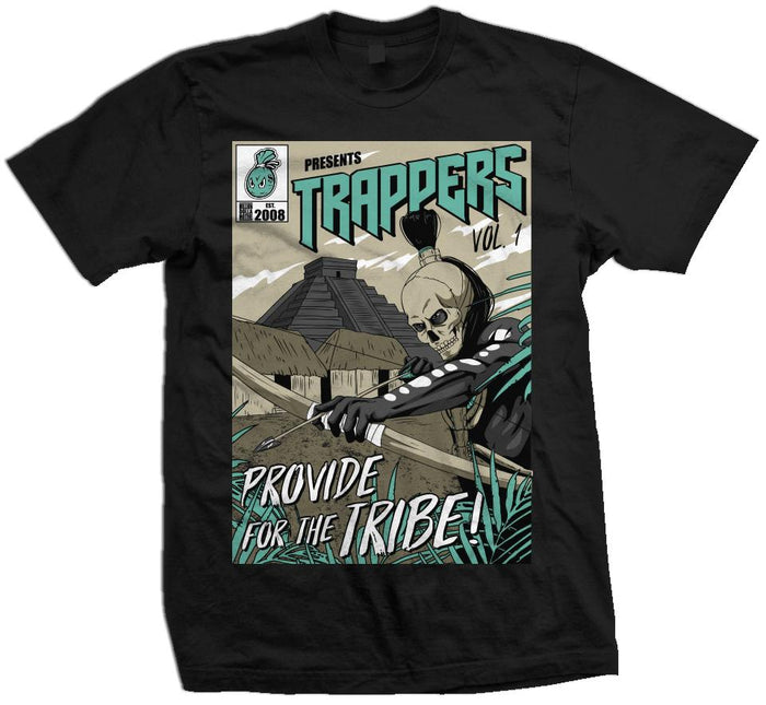 Trappers Comic Vol 1 - Island Green on Black T-Shirt