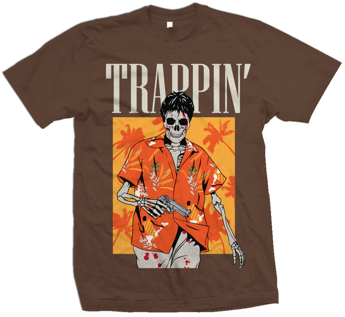 Trappin Skullface - Brown T-Shirt