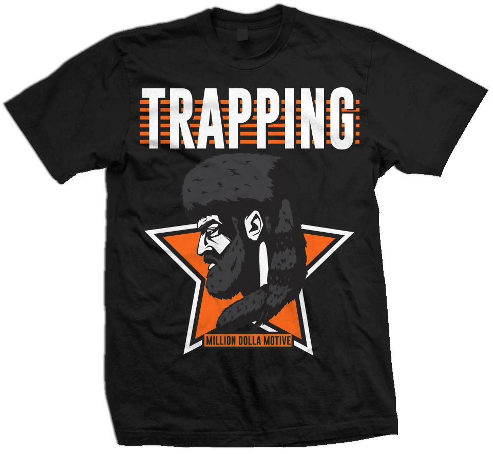 Trapping Star - Orange on Black T-Shirt