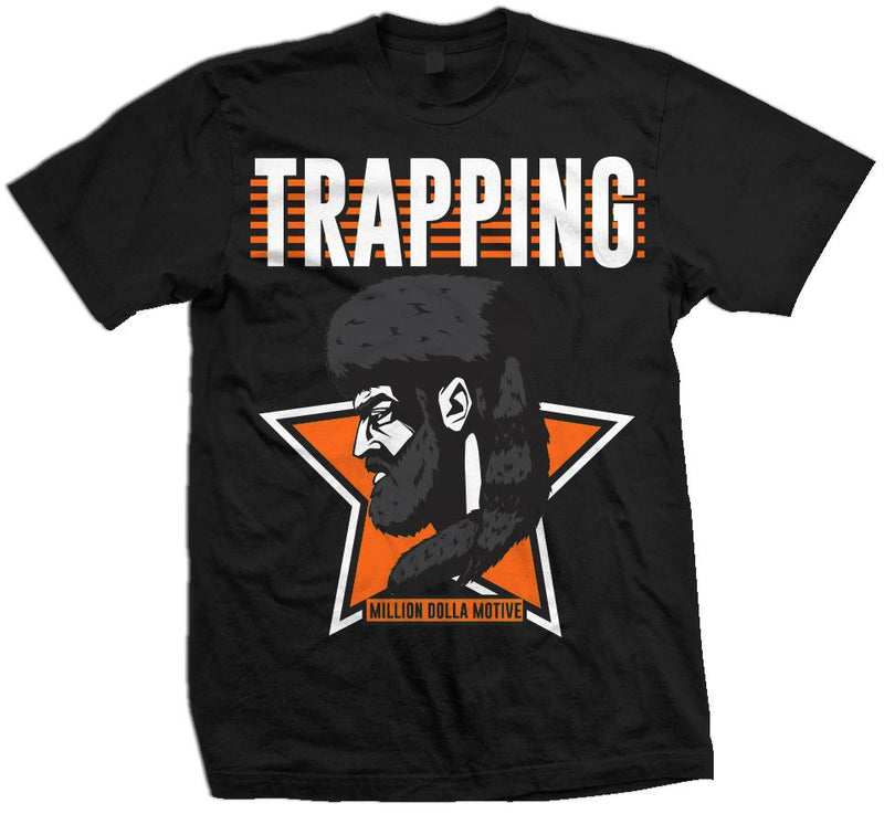 Trapping Star - Orange on Black T-Shirt T-Shirt Million Dolla Motive 