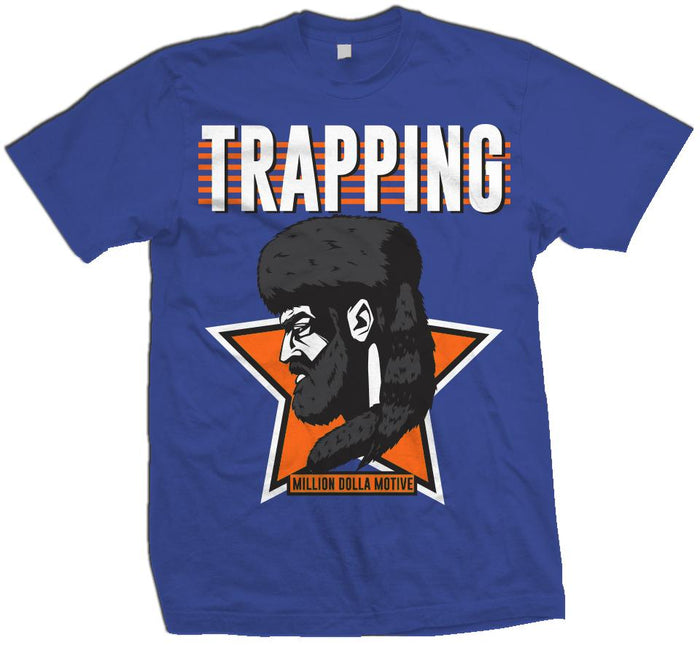 Trapping Star - Orange on Royal Blue T-Shirt