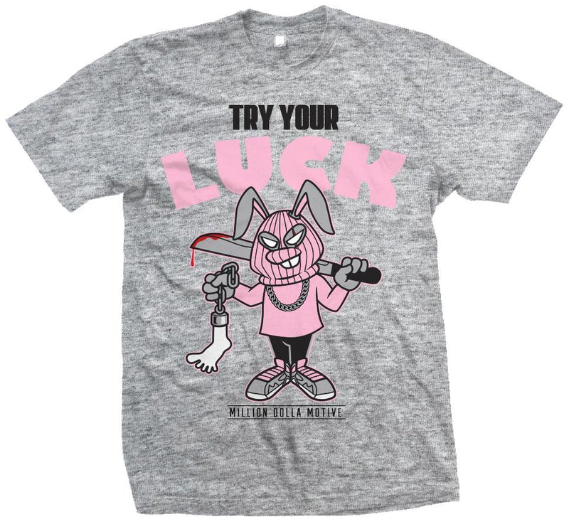 Try Your Luck Hare - Heather Grey T-Shirt T-Shirt Million Dolla Motive 