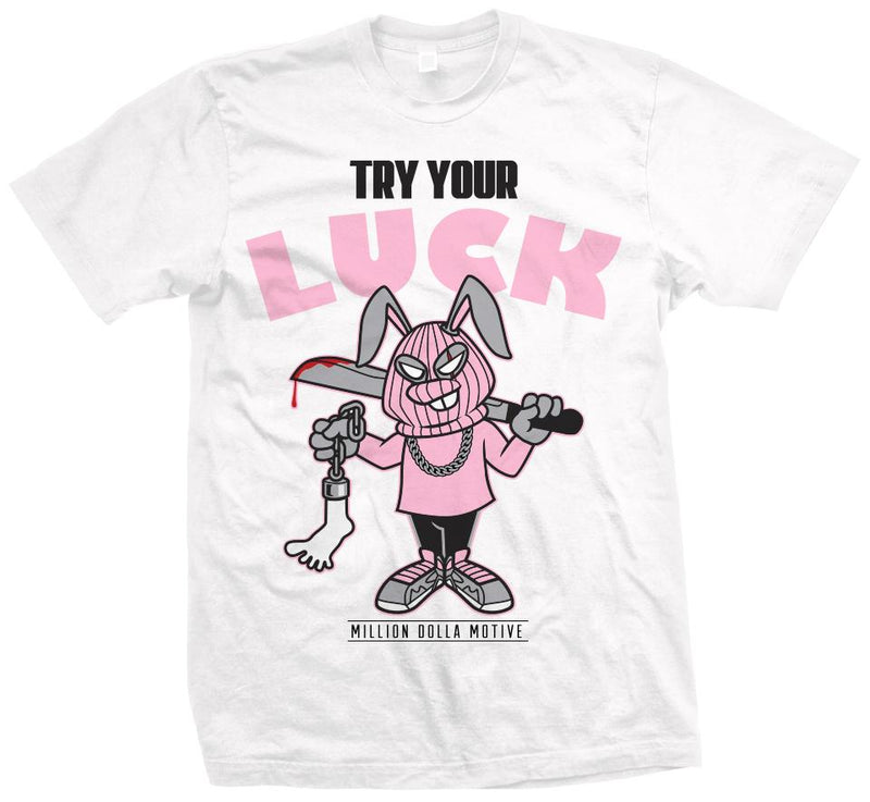 Try Your Luck Hare - White T-Shirt T-Shirt Million Dolla Motive 