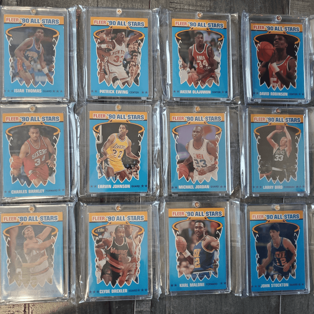 1990-91 Fleer All Stars - Complete 12 Card Set w/ Michael Jordan, Magic Johnson & Larry Bird